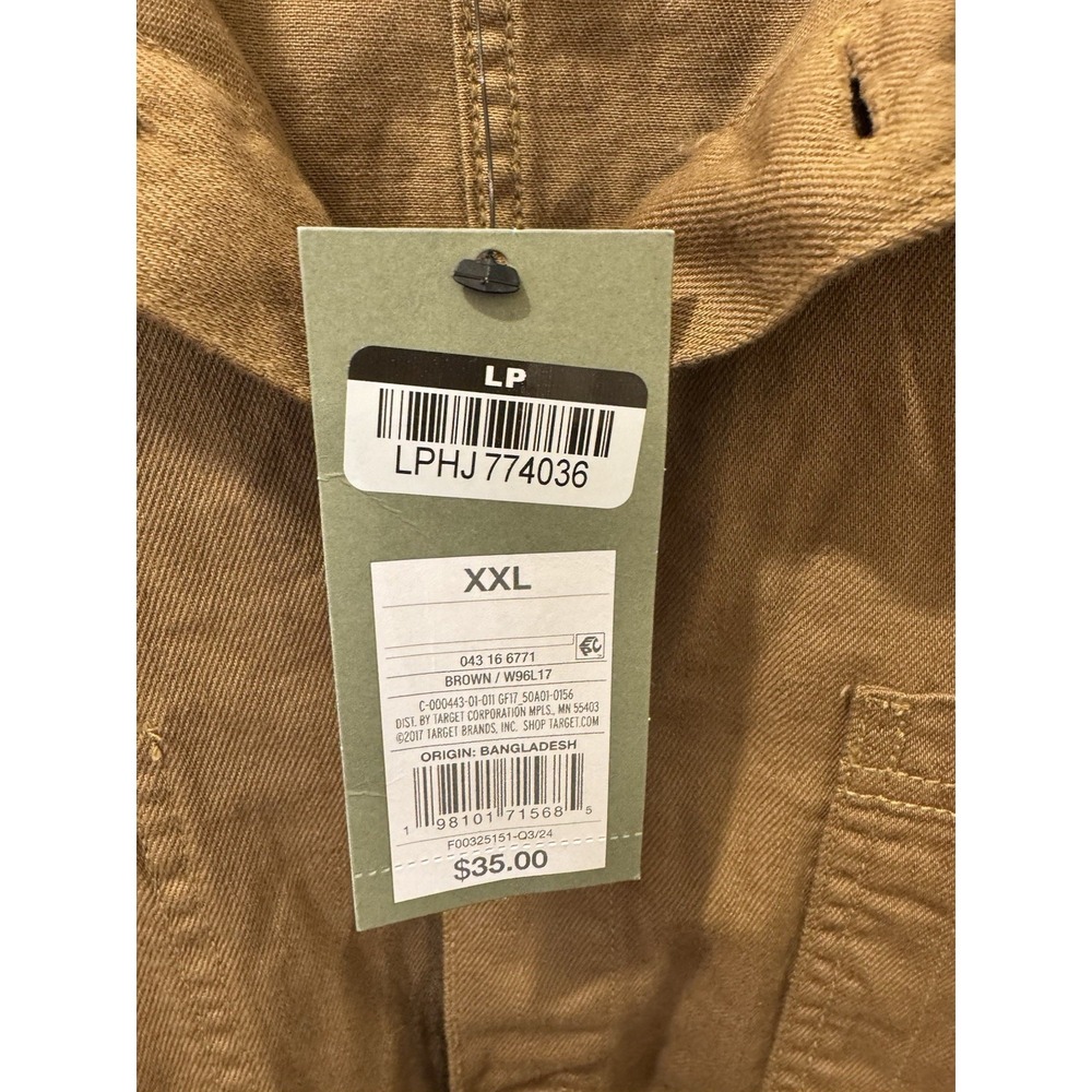 Goodfellow & Co Men's‎ Chore Jacket XXL Brown Canvas Workwear Overshirt NWT - Picture 2 of 6